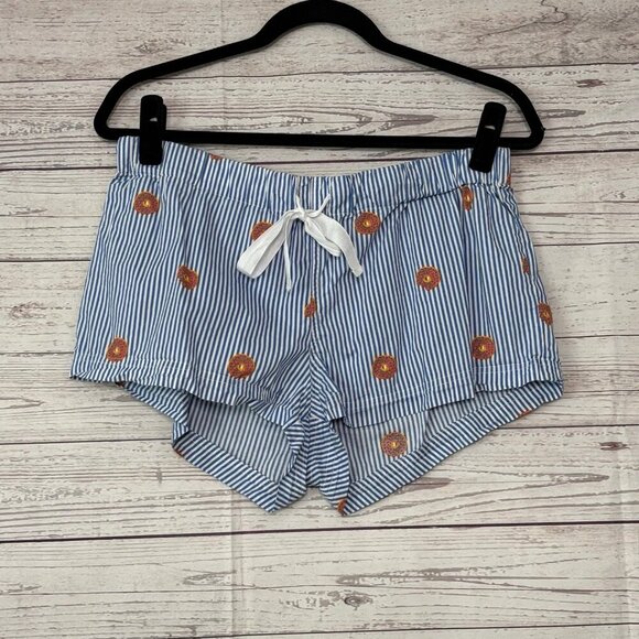 J.Crew Pants - J. Crew Blue White Stripe Donut Graphic Sleep Shorts Medium